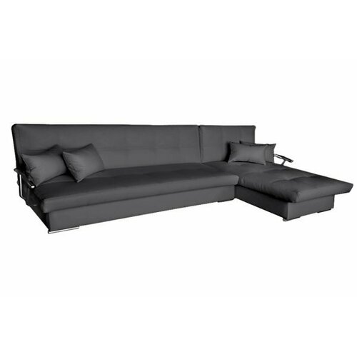 Угловой диван "Марсель" - Банни 10 темно-серый (микровелюр), Угол левый "Г"