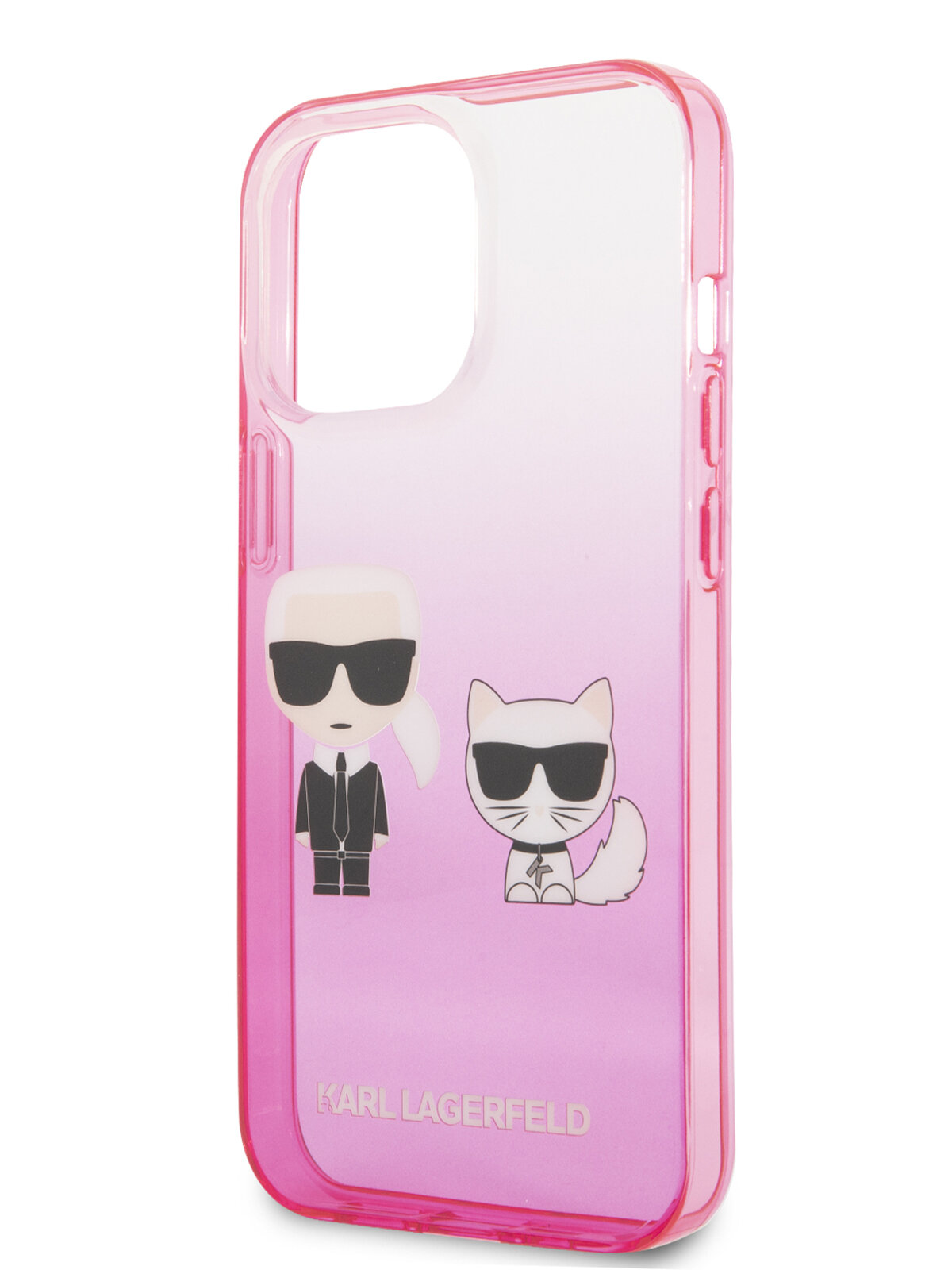 Lagerfeld для iPhone 13 Pro чехол PC/TPU Karl & Choupette Hard Gradient Pink bumper, шт