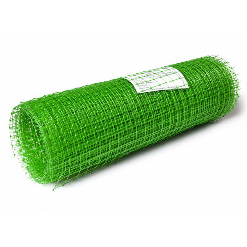 Высокопрочная садовая сетка-решетка в рулоне 0.5х10 м (5 м2), ячейка 20х20 мм, 100 г/м2, зеленая
