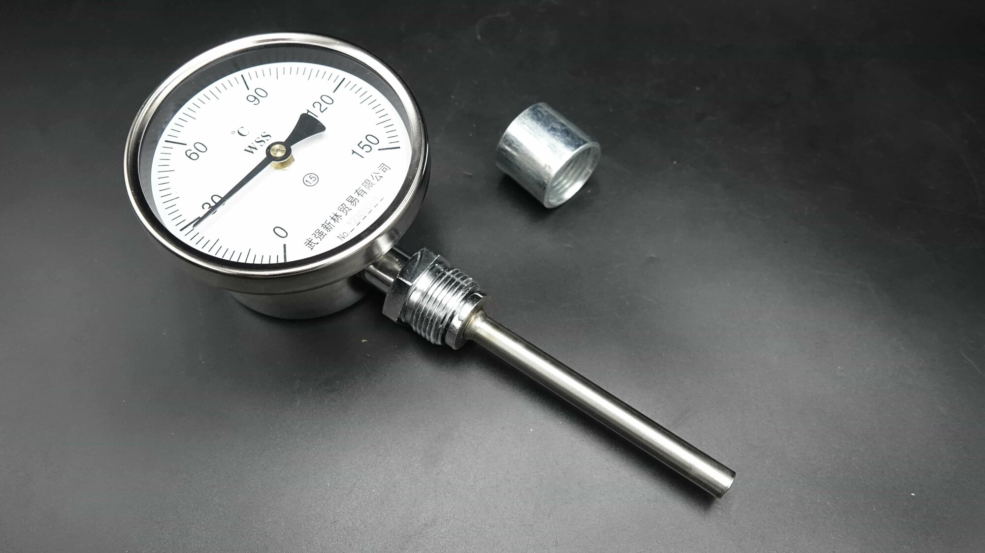 Биметаллический термометр 150°C+ резьбовая муфта вварная, датчик 100 мм