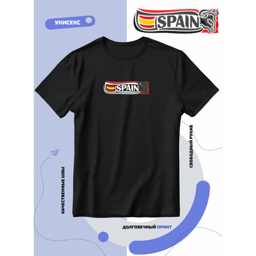 фото Футболка флаг испании и голова быка spain, размер 8xl, черный smail-p