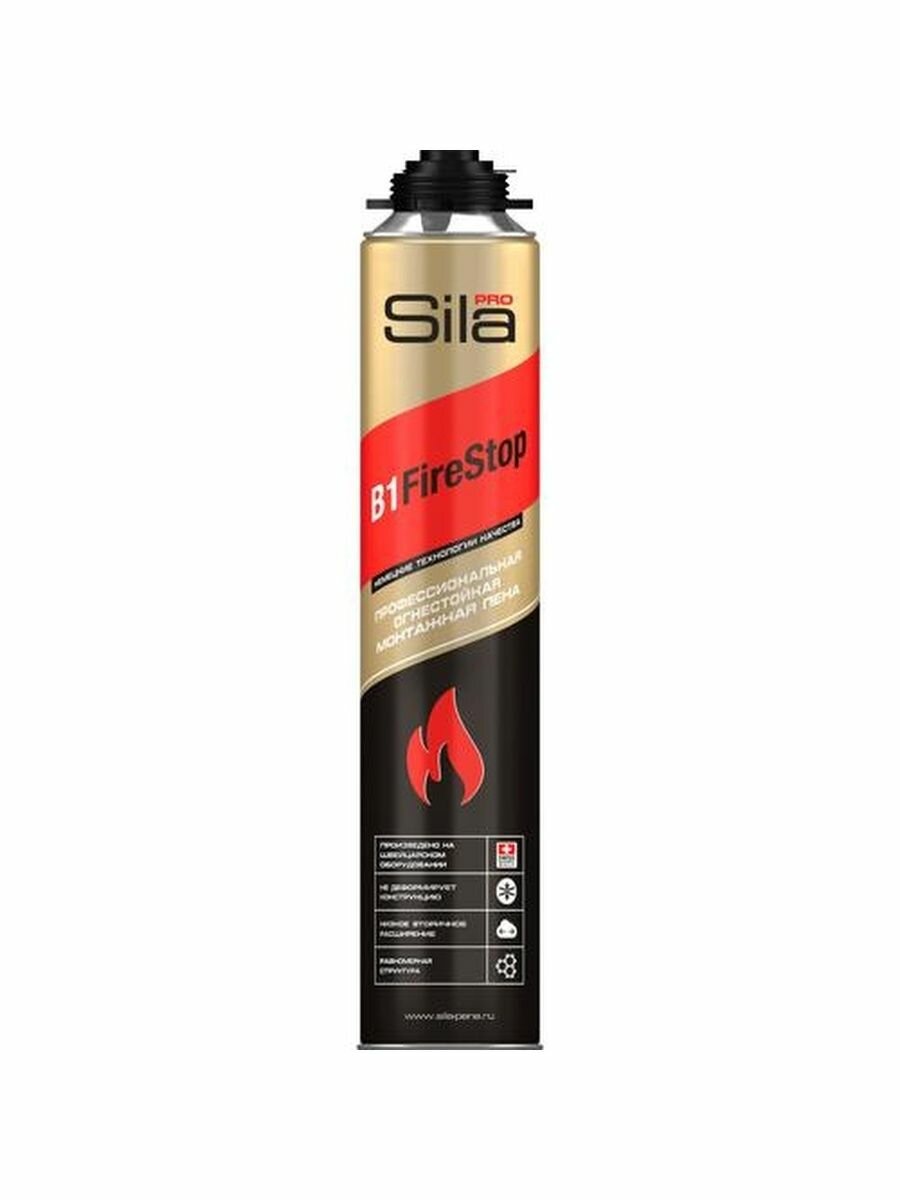 Пена монтажная проф. Sila Pro B1 Firestop 65 огнестойкая 850мл