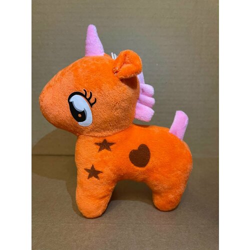 Мягкая игрушка Единорог оранженый, 20см