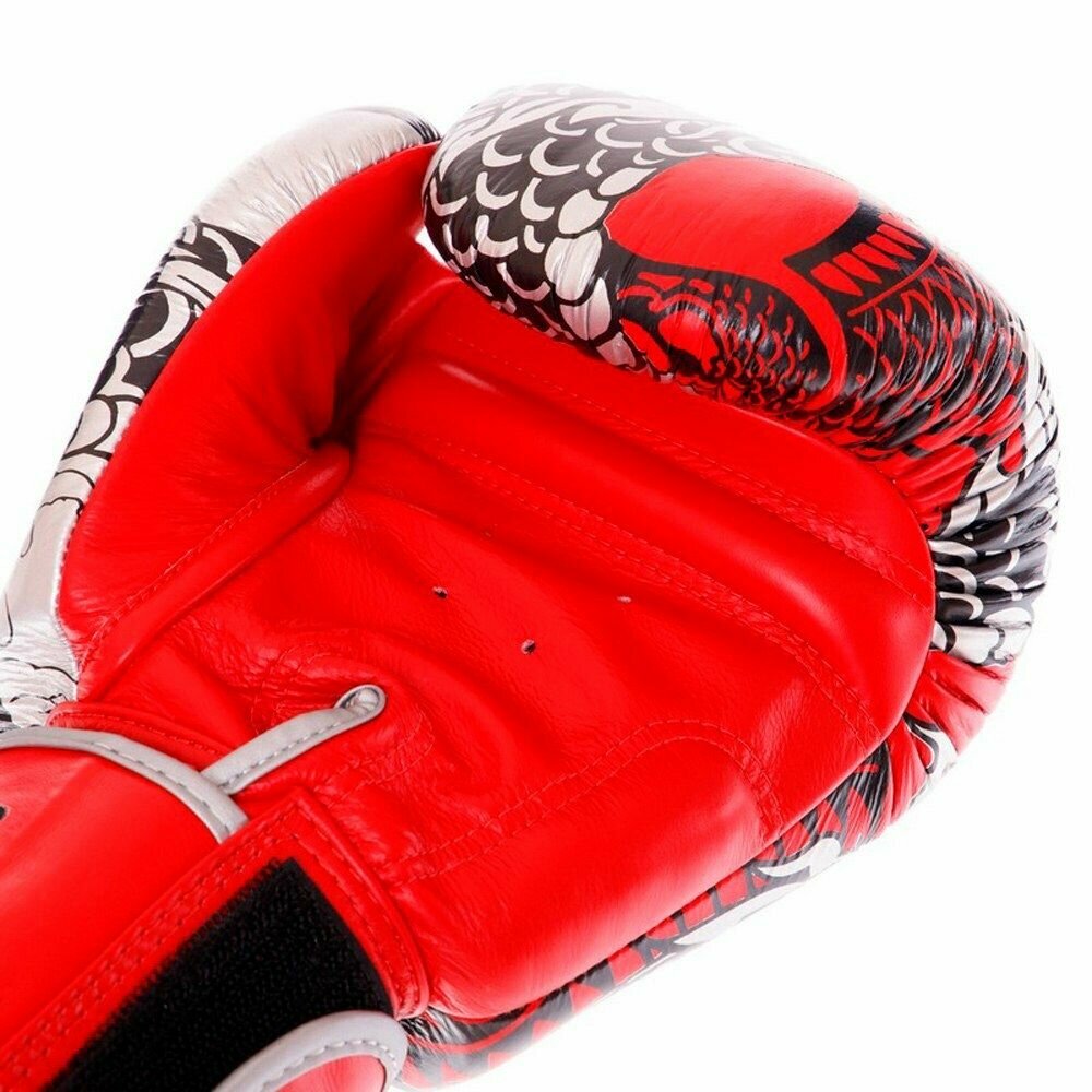 Боксерские перчатки Twins Special FBGV52 Dragon red silver 10 унций — фото 1