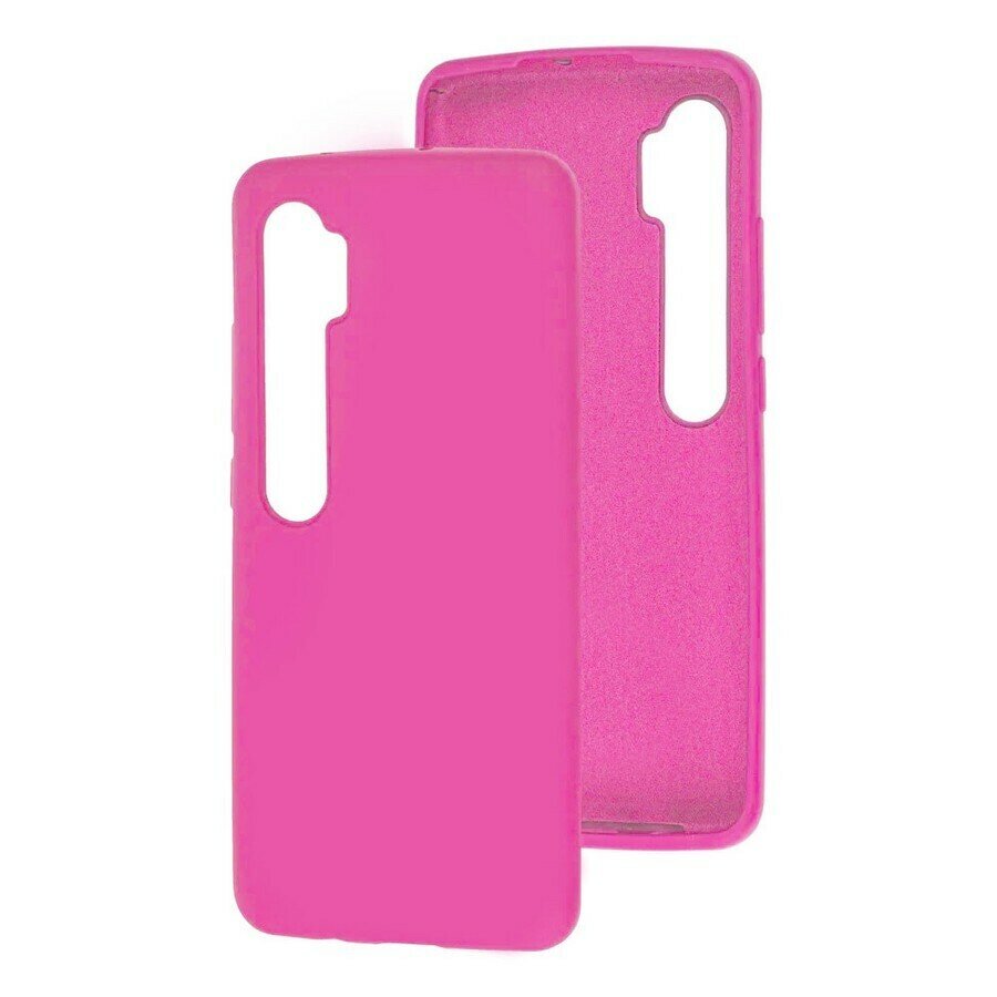 Силиконовая накладка без логотипа Silky soft-touch для Xiaomi Mi Note 10 Lite розовый