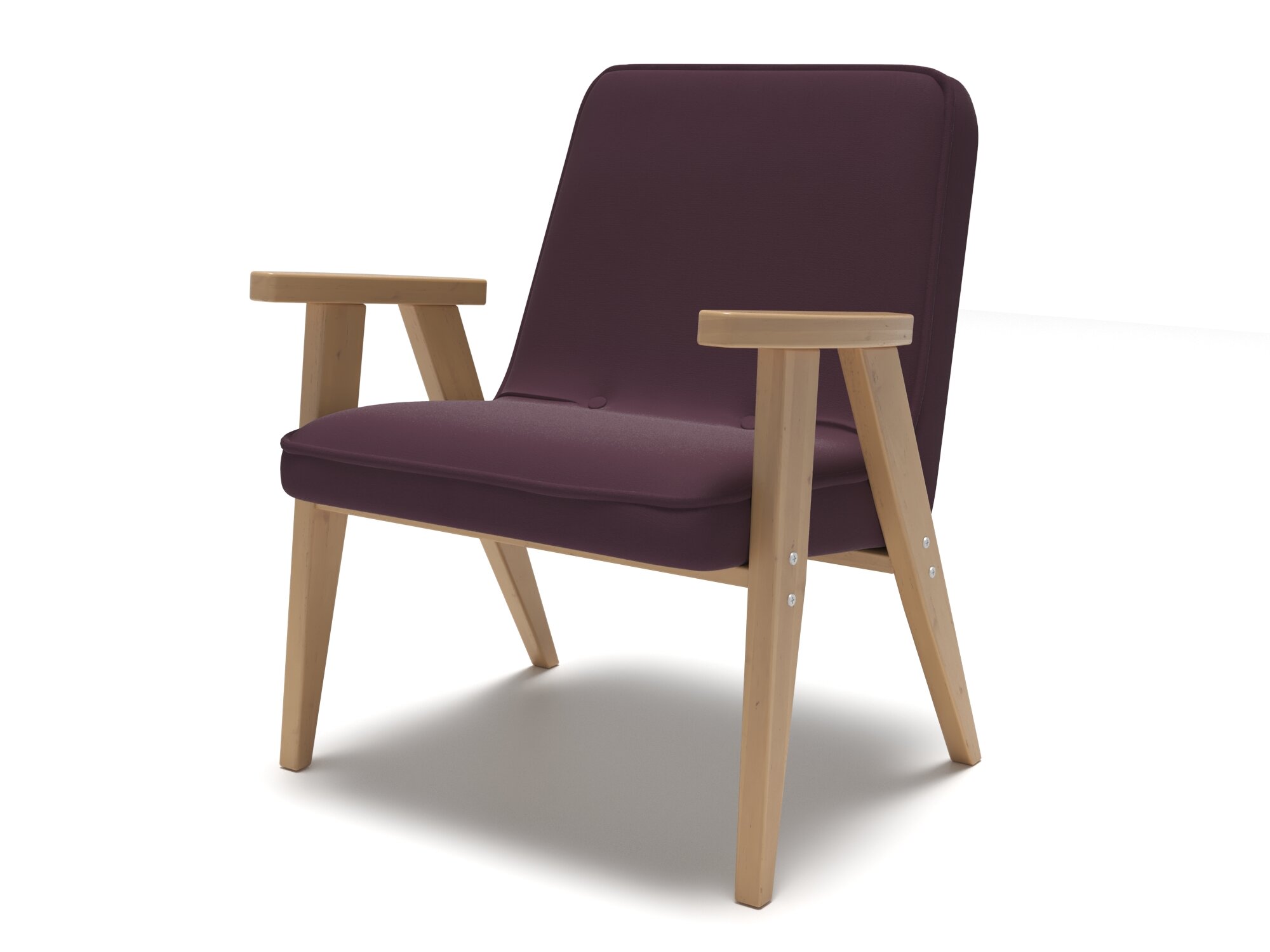 Стул кресло на балкон Soft Element Джэк Purple, мягкий, с подлокотниками и спинкой, массив дерева, садовый на дачу, в гостиную, для отдыха дома