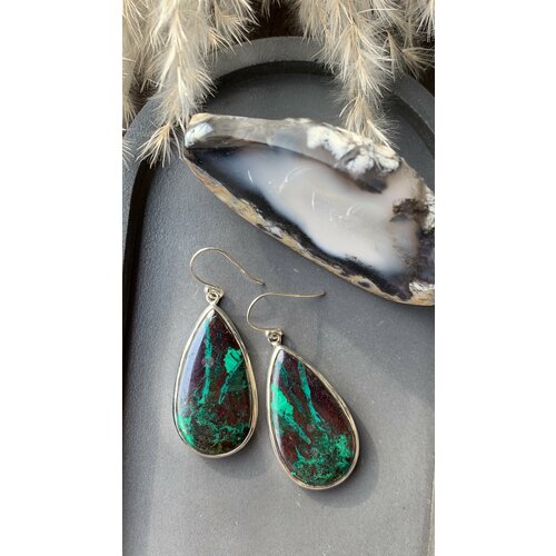 Серьги True Stones, малахит, зеленый