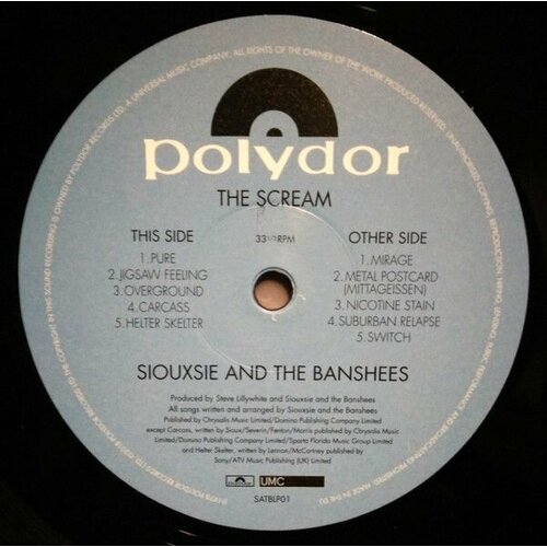 Siouxsie & The Banshees – The Scream виниловые пластинки polydor siouxsie and the banshees the scream lp