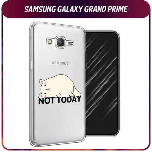 Силиконовый чехол на Samsung Galaxy Grand Prime/J2 Prime / Самсунг Галакси Grand Prime/J2 Prime Cat not today, прозрачный силиконовый чехол на samsung galaxy grand prime j2 prime самсунг галакси grand prime j2 prime радужный кружевной узор прозрачный