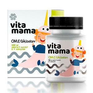 OMEGAlodon (мультифрукт), комплекс омега-3 кислот - Vitamama, 60 капс.