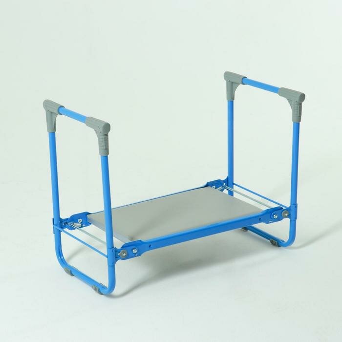 Скамейка-перевёртыш садовая 56х30х42,5 см, голубая, макс. нагрузка 100 кг, с мягким сиденьем