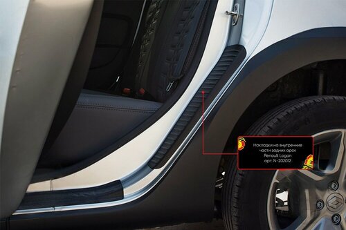 Изображение товара Накладки на внутренние части задних арок со скотчем 3М Renault Logan 2014-2017 (II дорестайлинг)
