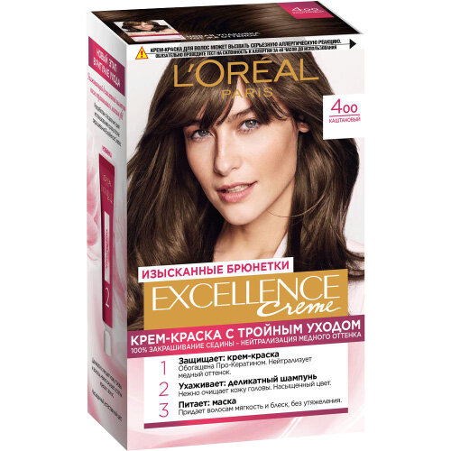 L'Oreal Paris Стойкая крем-краска для волос Excellence 4.00 Каштановый