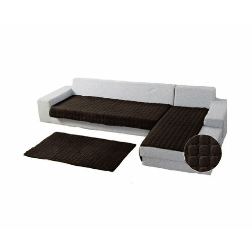 Накладка на диван - дивандек комплект 90x210 - 1 шт 90x160 - 1 шт рисунок соты коричневый 10546₽