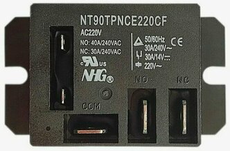 Реле NT90TP-N-C-E-220-C-F (NT90TPNCE220CF) 220VAC 1С(SPDT) 30A(NC)/40A(NO) Forward