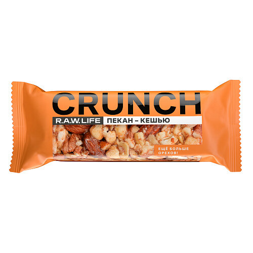 Raw Life, Батончик ореховый "Crunch Пекан-Кешью", 30 грамм, 3 штуки R.A.W. LIFE - фото №1