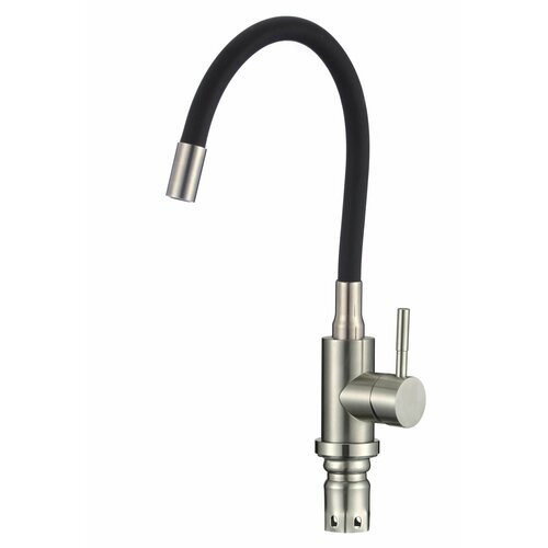 Смеситель для кухонной мойки c гибким чёрным изливом Armata SUS-011 Reflector BLACK (SUS 304)