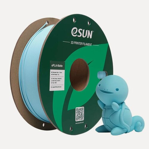 Изображение товара Пластик eSUN матовый ePLA-Matte 1.75 мм, Светло-синий 1 кг.