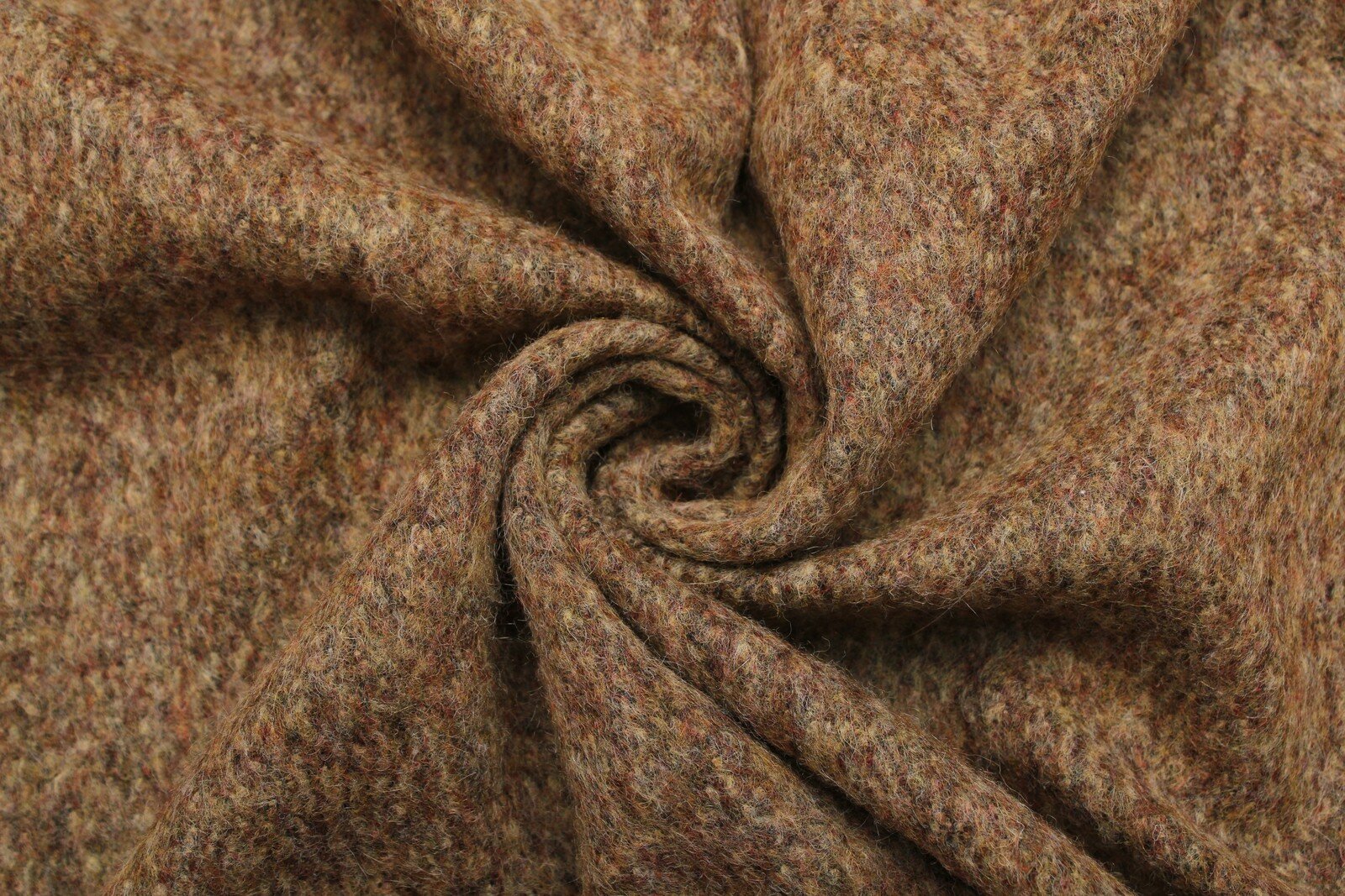 Ткань пальтовая меланж бежево-коричневая, ш148см, 0,5 м