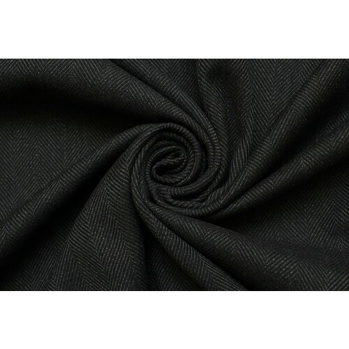 Ткань костюмно-пальтовая чёрная с сединой, ш156см, 0,5 м