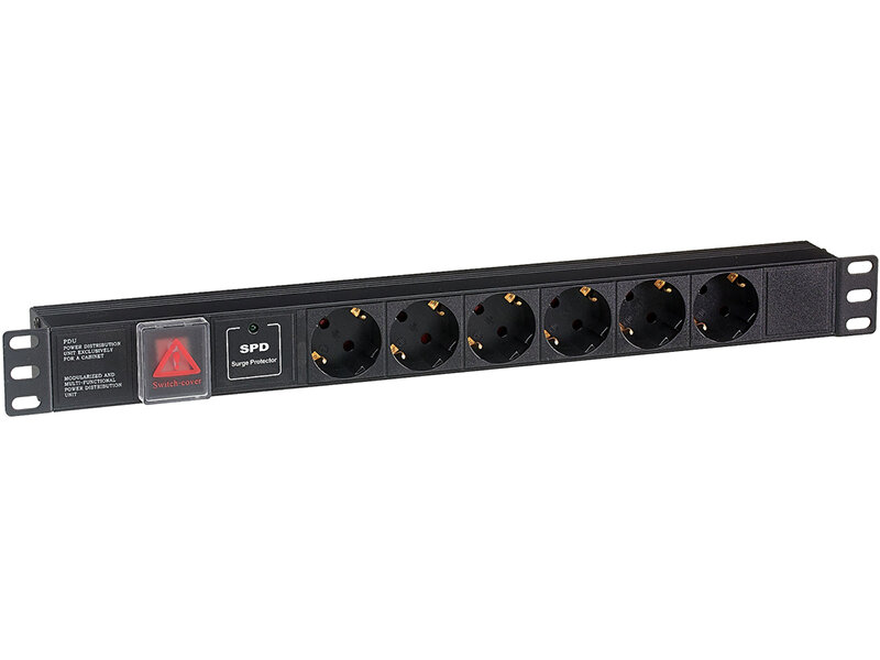 Exegate EX280832RUS Блок розеток ExeGate ServerPro PDU-19H607 Al-6S-C14-SW-SPD1, 19",1U,алюм, 6Schuko, С14, SPD1 - фото №12