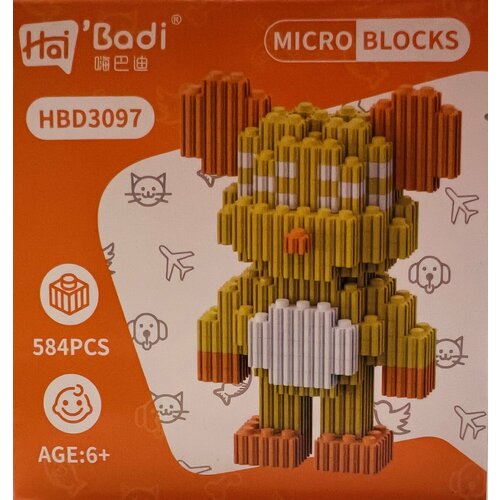 Конструктор Hai Badi желтый Мишка 584 деталей MICRO BLOCKS