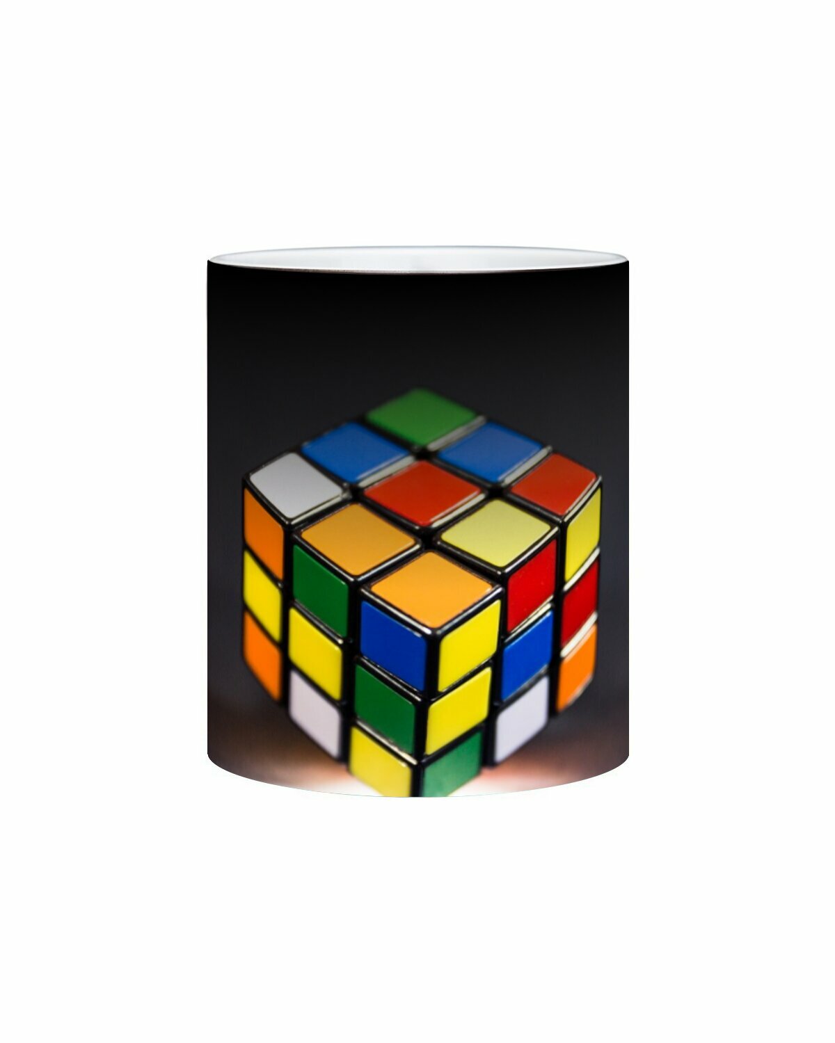 Кружка хамелеон с принтом "Рубик, куб, игра" 330 мл.