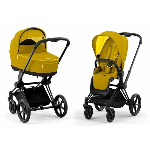 фото Коляска 2 в 1 cybex priam iv mustard yellow шасси matt black