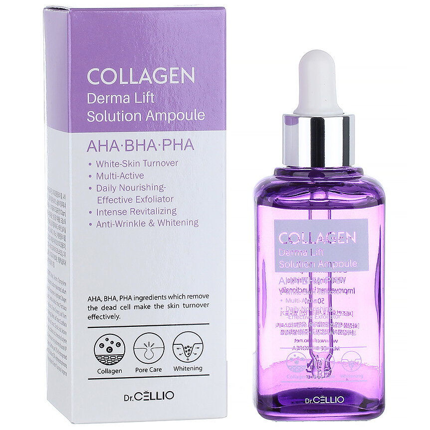 Сыворотка для лица Dr.CELLIO Collagen Derma Lift Solution Ampoule - фото №3