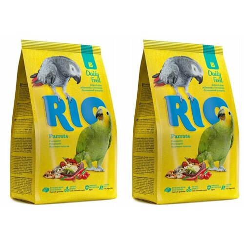 RIO Корм сухой для крупных попугаев, 1 кг, 2 уп корм для крупных попугаев rio основной 1 кгх2упаковки