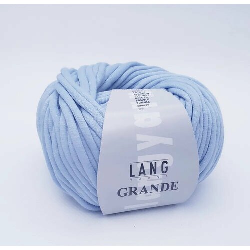 Пряжа Grande Lang Yarns(Гранде), цвет 20 светло-голубой, 50гр/62м, 100% хлопок, 1 моток