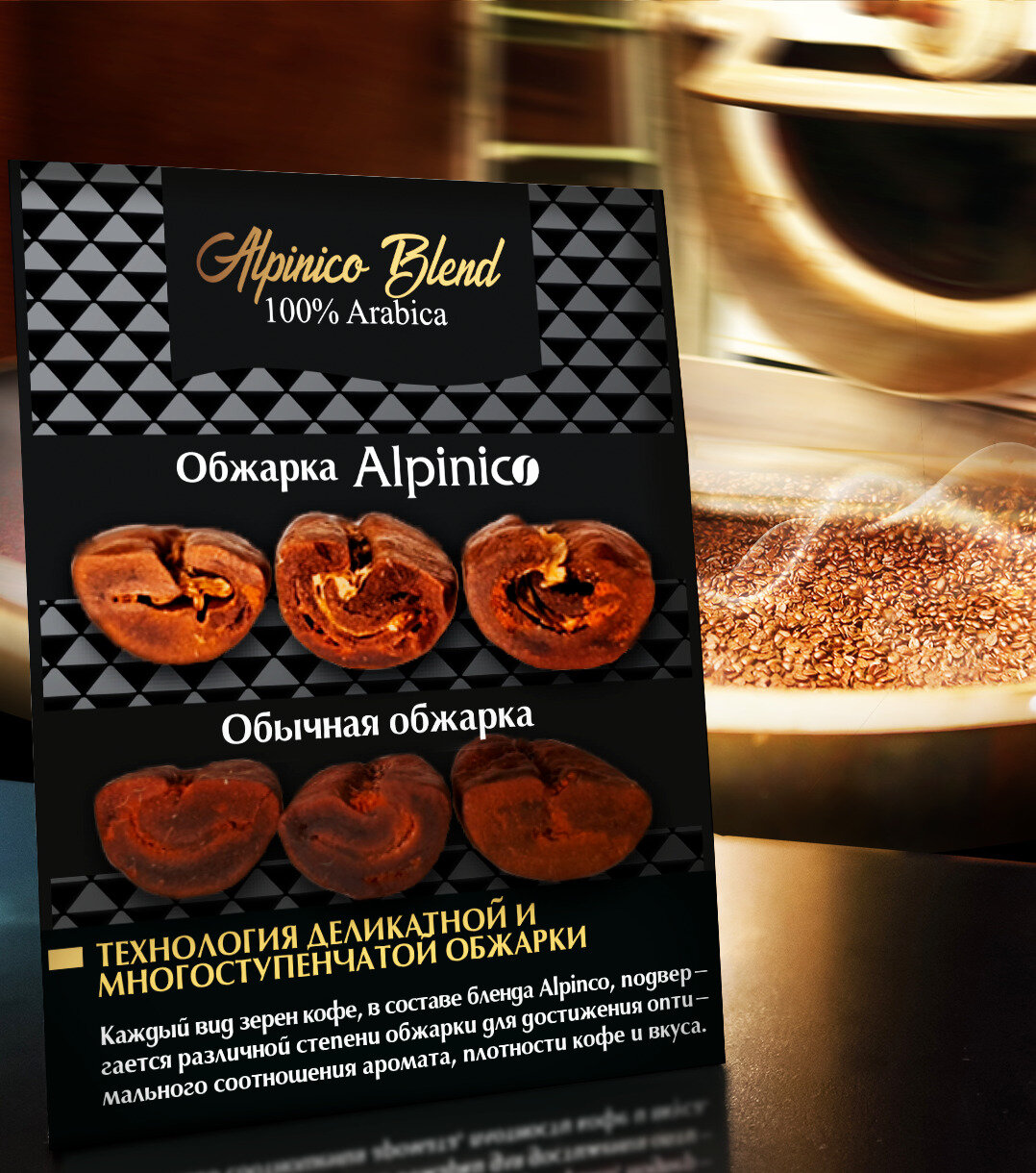 Кофе в зернах Alpinico Caffé Crema 100% Арабика 250г ООО Альпини - фото №5