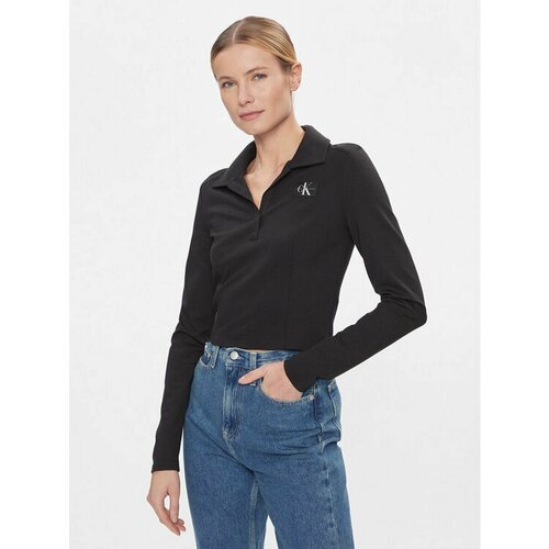 Лонгслив Calvin Klein Jeans, размер XXL [INT], черный рубашка calvin klein satin notch collar classic button down черный