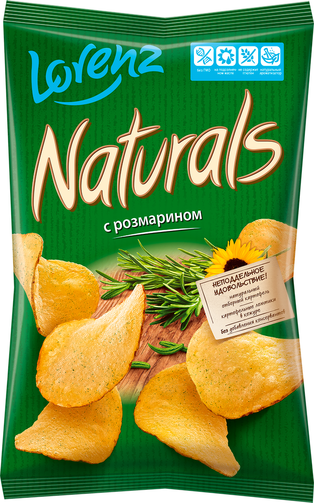 Чипсы картофельные NATURALS с розмарином, 100г