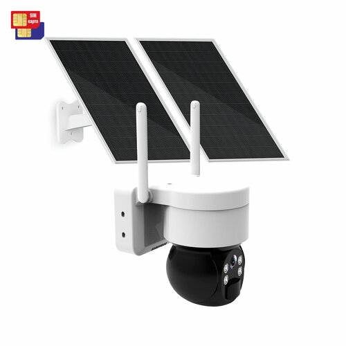 Беспроводная поворотная 4G 2MP уличная IP-камера LinkSolar-4G Mod ZC305-2MP Q23350ZCY солнечной панелью 20Вт и аккумулятором с записью на SD и 2-с 1339800₽