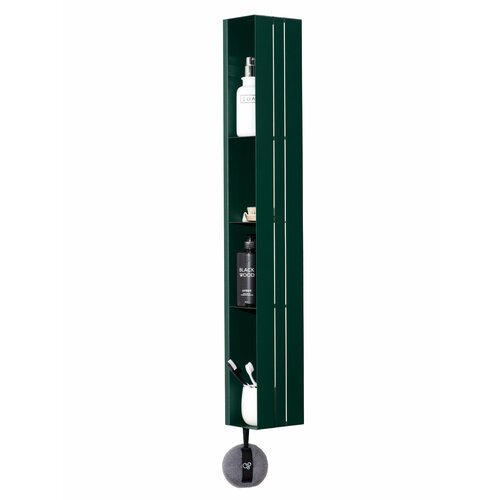 Полка для ванной вертикальная настенная Panfi 1000, зеленая матовая