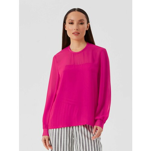 Блуза Lo, размер 46, розовый блузка шифоновая без рукавов двойной шифон 42 размер