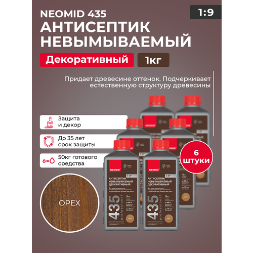 Neomid 435 Антисептик-консервант финишный невымываемый конц. комплект 6 штук по 1 кг