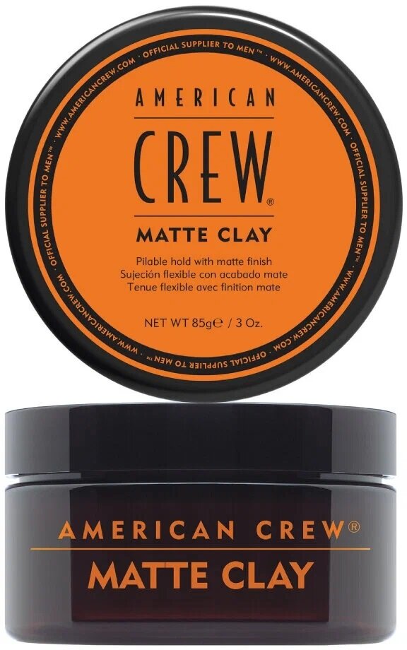 AMERICAN CREW, Глина пластичная матовая для волос сильная фиксация, MATTE CLAY, 85 гр.