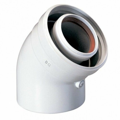 Отвод коаксиальный 45градусов d 60100 мм 1440₽