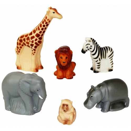Резиновые игрушки Животные Африки, игровой набор из 6 фигурок для игр и купания в ванной