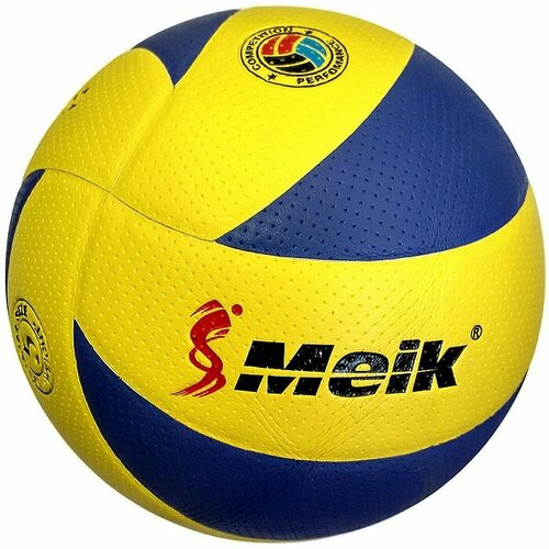 Мяч волейбольный MEIK 200 (8 панелей PU 2. 7, 280 гр. , клееный) (желтый/синий)