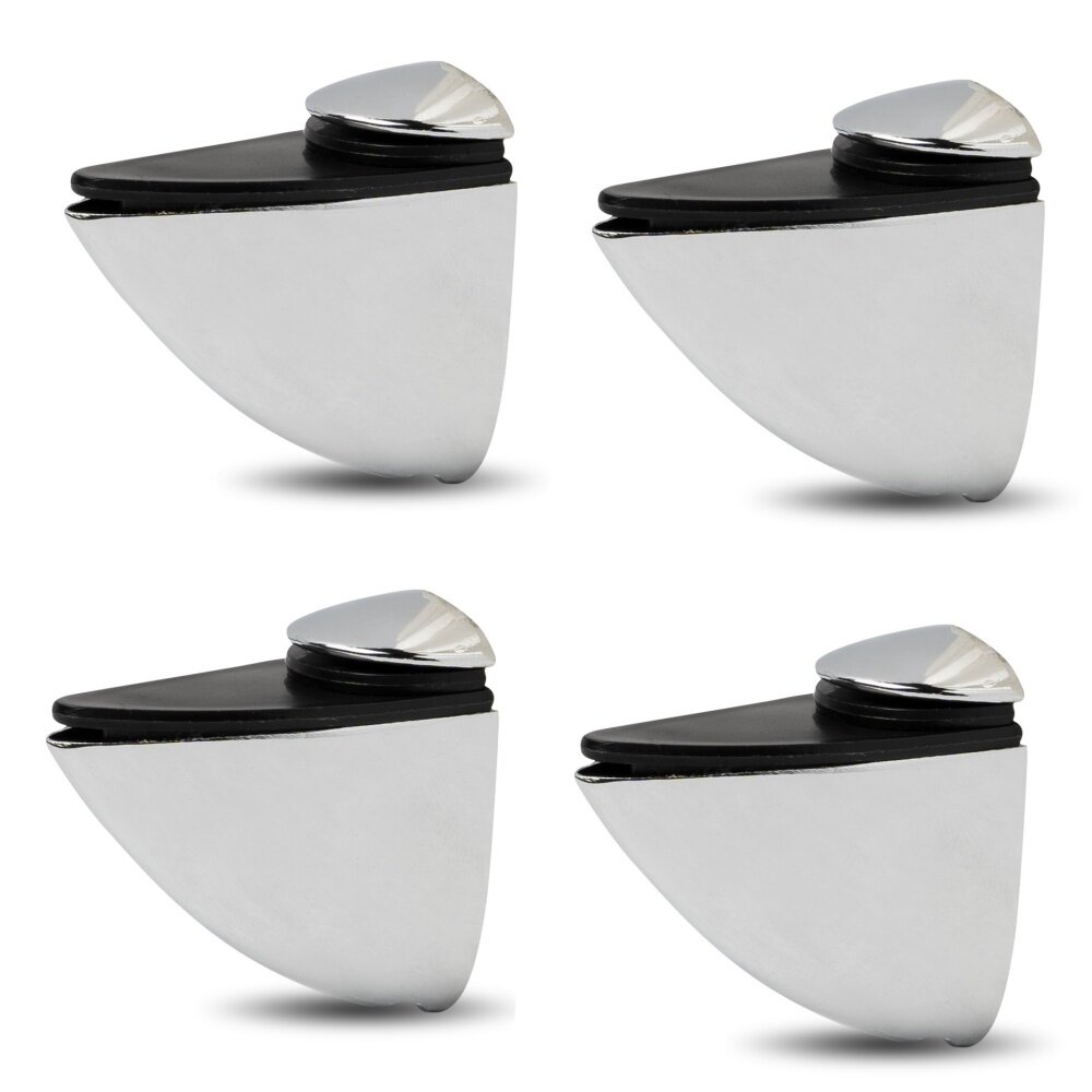 Комплект из 4 шт. Полкодержатель - пеликан Средний JET 304 декоративный замак Хром Матовый PM304Z.050CM99 для полок из ДСП / пластика / стекла