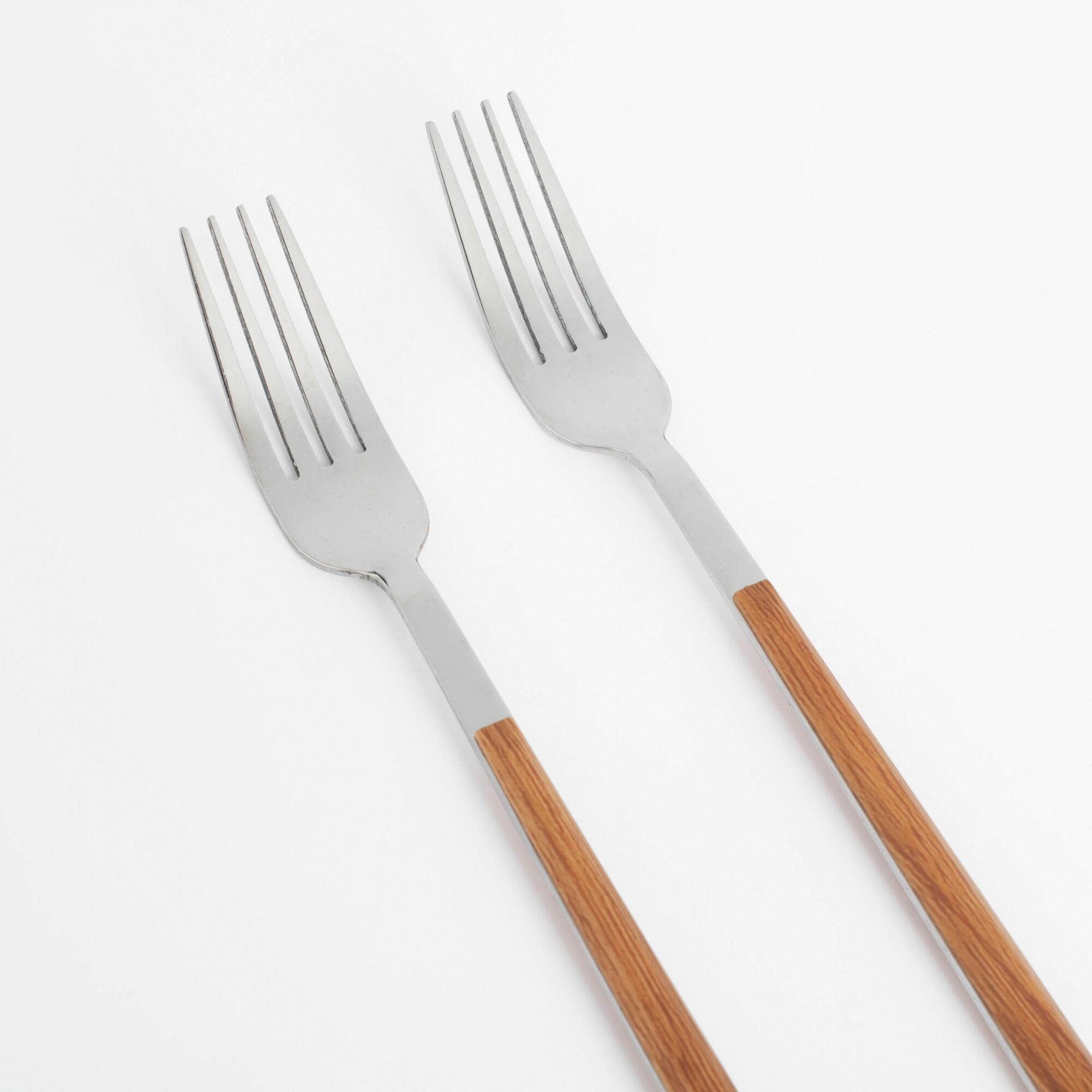 Картинки Вилка столовая, Kuchenland, 2 шт, сталь/пластик, коричневая, Prague