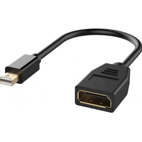 Видео адаптер miniDP-DP M/F KS-588 DisplayPort - кабель 0.2м чёрный