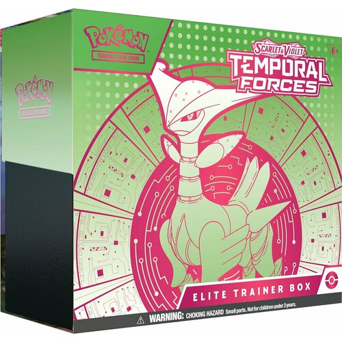 блистер temporal forces cyclizar с 3 мя бустерами карточек temporal forces pokemon Pokemon: Набор карточек Temporal Forces Iron Leaves Elite Trainer Box
