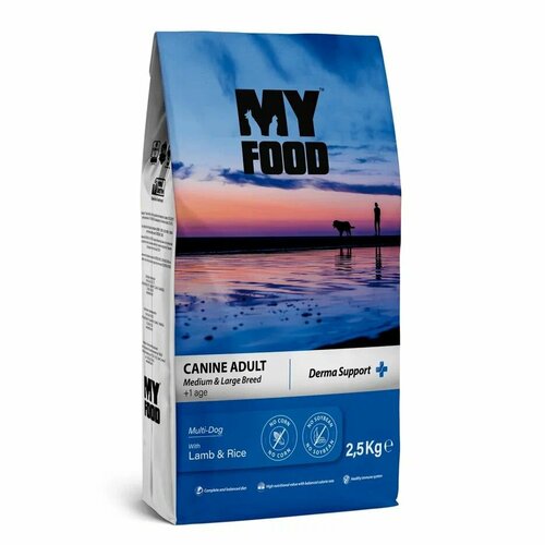Myfood Canine Adult Medium & Large Breed Multi-Dog with Lamb & Rice 2,5 кг сухой корм для собак с ягненком и рисом 5 шт