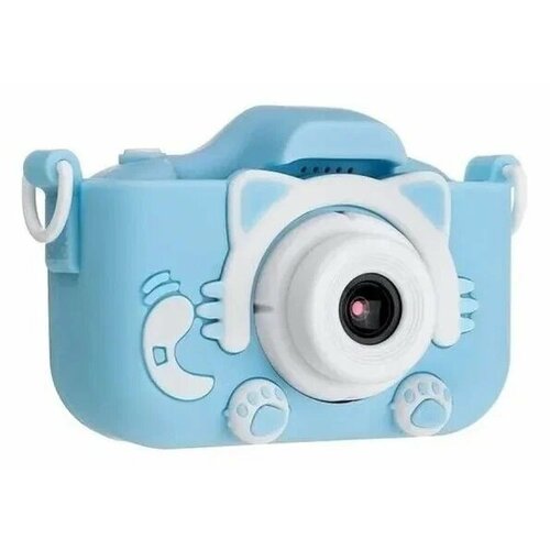 Детский цифровой фотоаппарат Children's Fun Camera Cute Kitty голубой