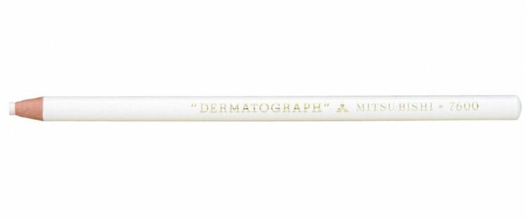 Карандаш UNI Mitsubishi DERMATOGRAPH P-7600 Белый, для письма по любой поверхности 1.0-4.0 мм (уп 12 штук),