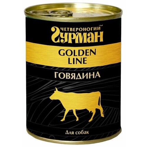 Четвероногий Гурман Golden консервы для собак Говядина натуральная в желе 340г (6 штук) четвероногий гурман 43747 golden консервы для собак ягненок натуральный в желе 340г 6 штук